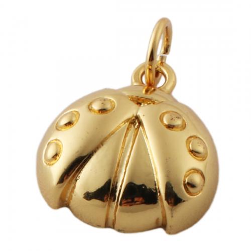 Bijoux pendentifs en laiton, coccinelle, bijoux de mode & unisexe, doré Environ 3mm, Vendu par PC