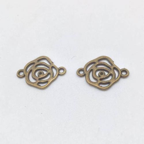 Flower Zinc Alloy Connector, Rose, plated, DIY & 1/1 loop & hollow Approx 