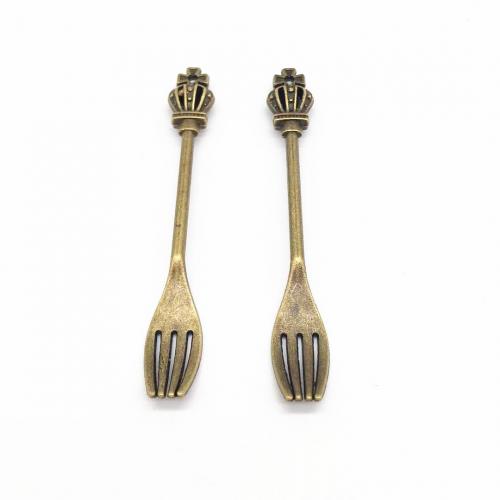 Zinc Alloy Jewelry Pendants, Fork, plated, DIY Approx 