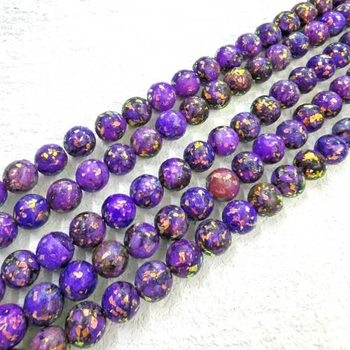 Mixed Gemstone Beads, Natural Stone, Round, DIY, purple, 8mm, Approx 