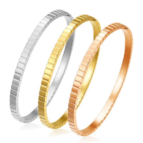 Stainless Steel Bangle, 304 Stainless Steel, Round, plated, for woman 