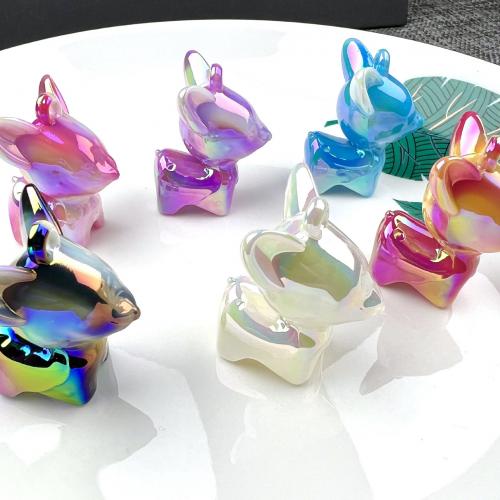 Perles acryliques plaquée, Acrylique, gazelle, Placage UV, DIY, plus de couleurs à choisir Environ Vendu par sac