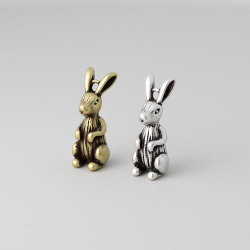 Animal Brass Pendants, Rabbit, plated, DIY 