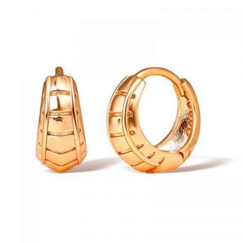 Brass Huggie Hoop Earring, plated, for woman, Champagne 