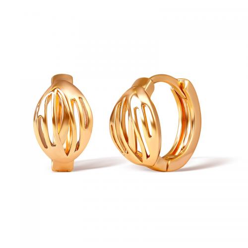 Brass Huggie Hoop Earring, plated, for woman, Champagne 
