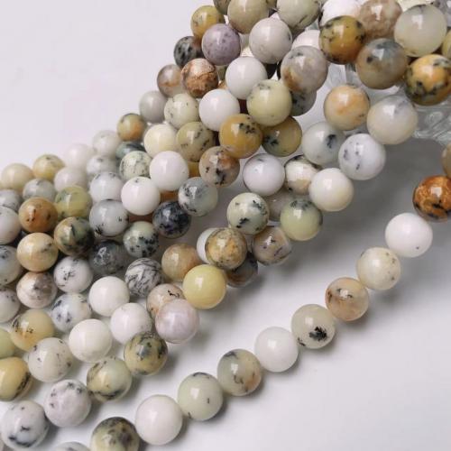 Opal Perlen, Weßer Opal, rund, poliert, DIY & verschiedene Größen vorhanden, gemischte Farben, verkauft von Strang