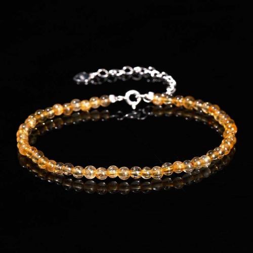 Gemstone Bracelets, Natural Stone, with 304 Stainless Steel, with 5cm extender chain, Round, fashion jewelry & Unisex 3mm Approx 16 cm 