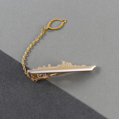 Tie Clip, Brass, gold color plated, for man 