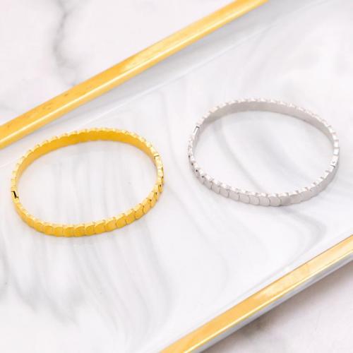 Titanium Steel Bracelet & Bangle, Vacuum Ion Plating, fashion jewelry & for woman 6mm, Inner Approx 58mm 