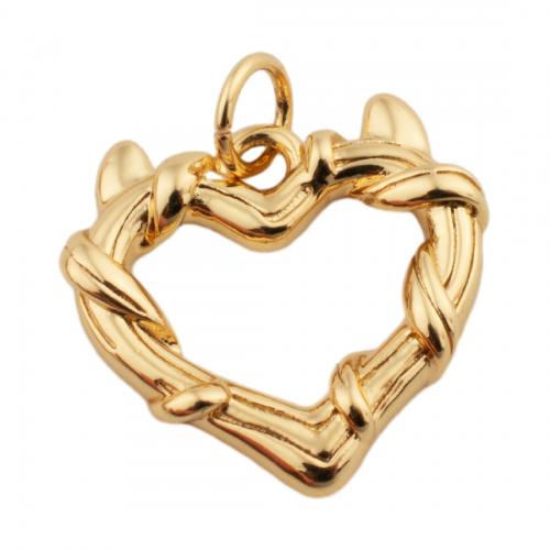 Brass Heart Pendants, fashion jewelry & for woman, golden Approx 3.5mm 