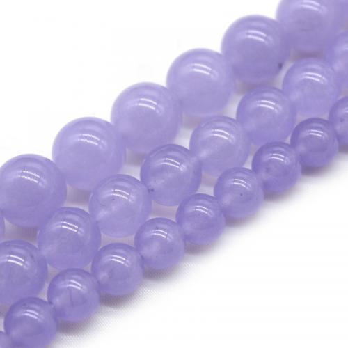 Chalzedon Perle, rund, DIY & verschiedene Größen vorhanden, violett, verkauft von Strang