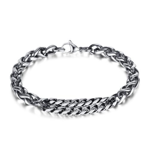 Stainless Steel Chain Bracelets, 304 Stainless Steel, polished, fashion jewelry & for man, original color mm Approx 215 mm 
