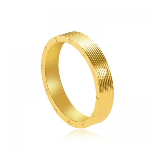 Titanium Steel Finger Ring, Vacuum Ion Plating, fashion jewelry & for woman, golden, nickel, lead & cadmium free 