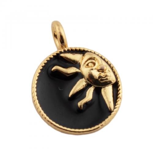 Enamel Brass Pendants, fashion jewelry & Unisex, golden Approx 2mm 