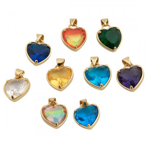 Cubic Zirconia Micro Pave Brass Pendant, Heart, fashion jewelry & Unisex & micro pave cubic zirconia Approx 3mm 