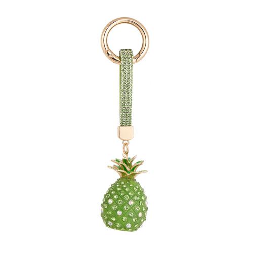 Zinc Alloy Key Clasp, Pineapple, gold color plated, cute & with rhinestone 