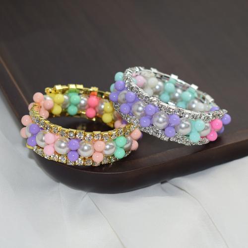 
Bracelets enfants, alliage de zinc, avec perle de plastique & Acrylique, Fille & avec strass, plus de couleurs à choisir cm cm, Vendu par PC