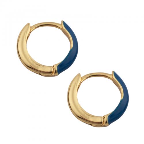 Brass Huggie Hoop Earring, fashion jewelry & for woman & enamel 