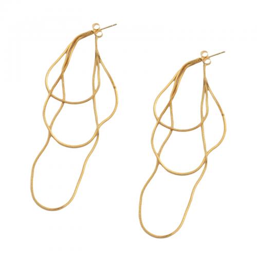 Fashion Fringe Earrings, Messing, Modeschmuck & für Frau, goldfarben, 87x2mm, verkauft von Paar