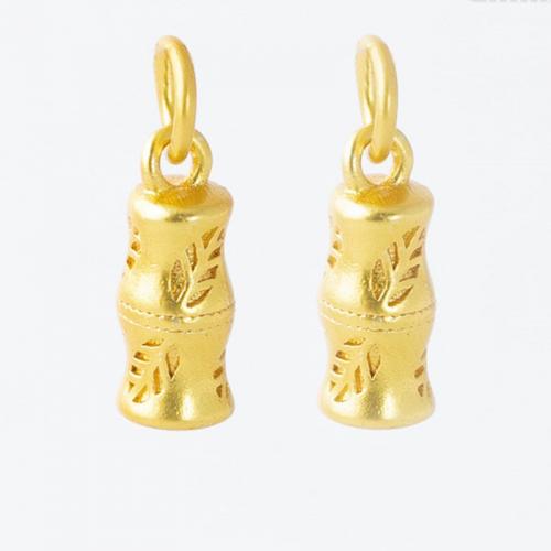 Brass Jewelry Pendants, Bamboo, gold color plated, DIY 