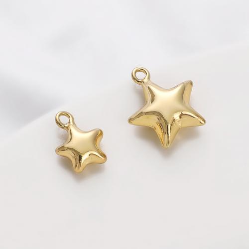 Brass Star Pendants, gold color plated, DIY golden Approx 1.5mm 