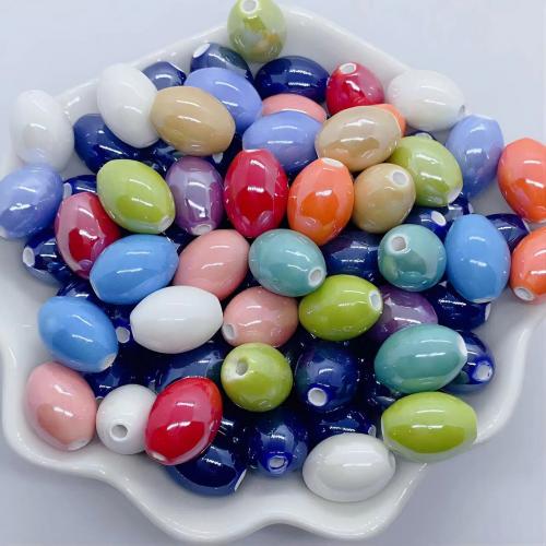 Plating Porzellan Bead, oval, DIY, keine, 15x11mm, 100PCs/Tasche, verkauft von Tasche