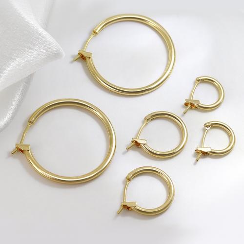Brass Huggie Hoop Earring, plated & for woman, golden 