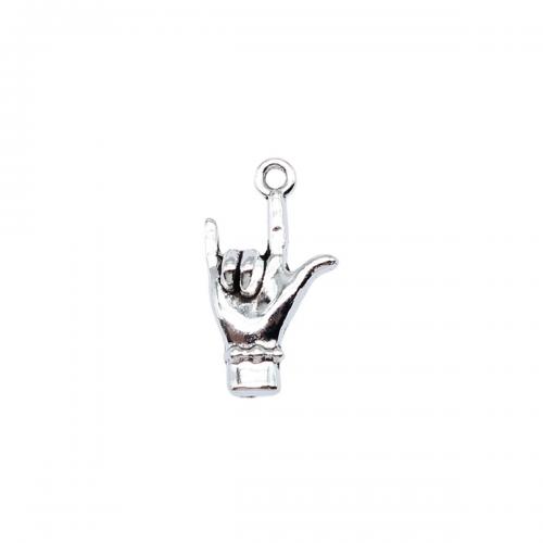 Zinc Alloy main pendentifs, alliage de zinc, Plaqué de couleur d'argent, bijoux de mode & DIY Vendu par PC