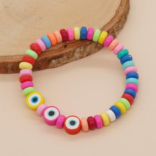 Polymer Clay Bracelets, Flat Round, fashion jewelry & for woman, mixed colors 