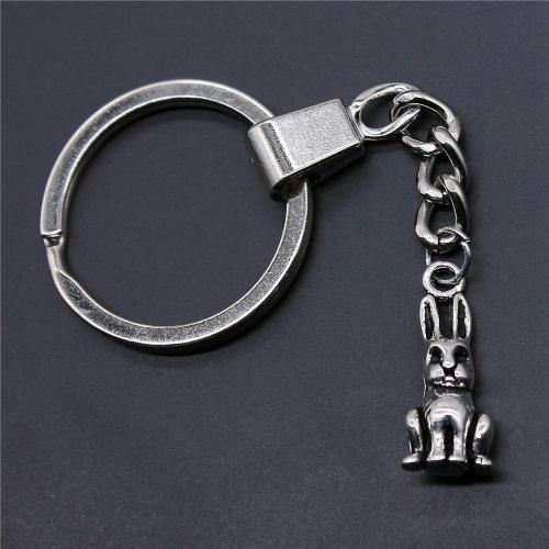 Zinc Alloy Key Chain Jewelry, Rabbit, plated, fashion jewelry & Unisex 