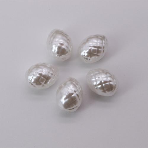 ABS Plastic Beads, ABS Plastic Pearl, Baroque, painted, DIY white 