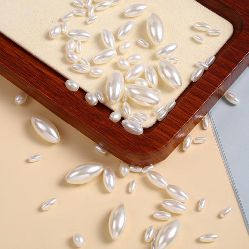ABS Plastic Beads, ABS Plastic Pearl, Rice, painted, DIY white, Approx 