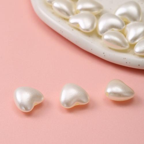 Perlas de plástico ABS Abalorio, Corazón, Bricolaje, 12x14mm, Vendido por UD