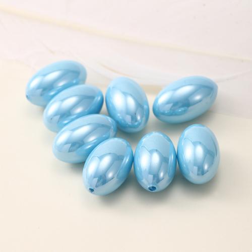ABS Plastic Pearl Beads, Rice, DIY, light blue 