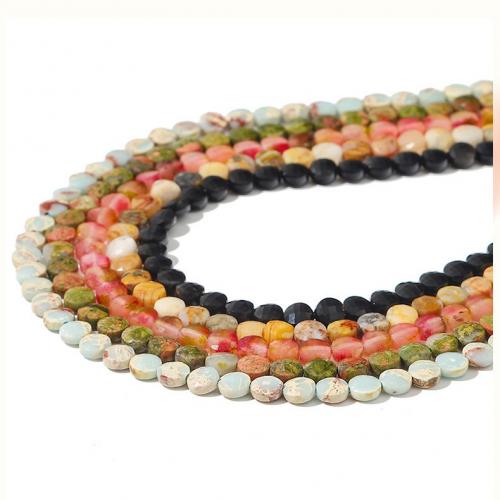 Single Gemstone Beads, Natural Stone, Flat Round, DIY & faceted Approx 1mm Approx 38 cm, Approx 