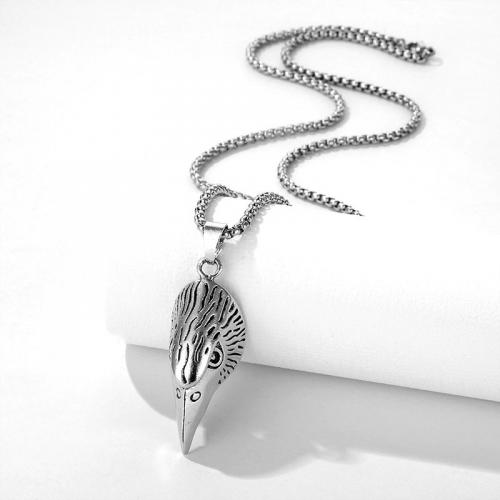 Stainless Steel Sweater Chain Necklace, 304 Stainless Steel, eagle, antique silver color plated, Unisex cm 