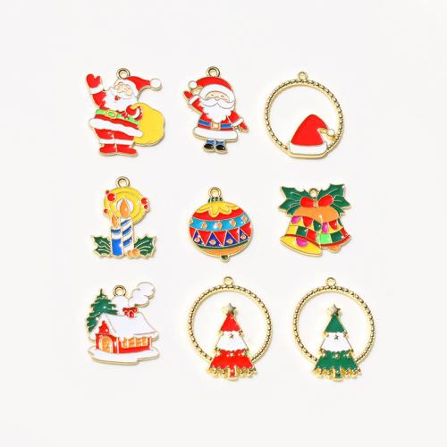 Zinc Alloy Christmas Pendants, plated, Christmas Design & DIY & enamel 