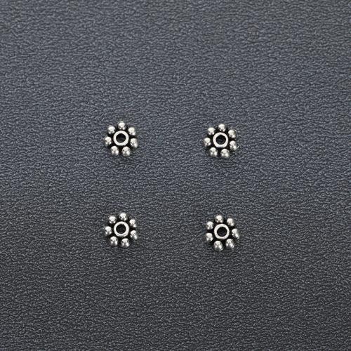 Zinc Alloy Spacer Beads, Flower, plated, DIY, silver color 