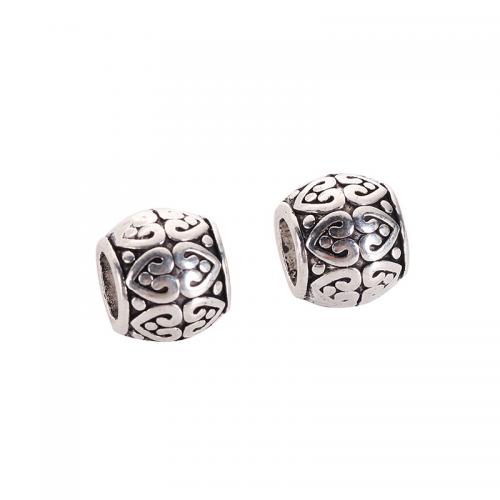 Zinc Alloy Spacer Beads, Drum, plated, DIY, silver color 