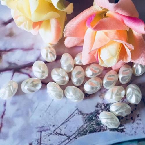 Harz Perlen Schmuck, Hyacinth Bean, Einbrennlack, DIY, weiß, 10x7mm, ca. 1000PCs/Tasche, verkauft von Tasche
