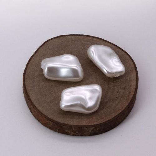 ABS perla de los granos de plástico, plástico ABS, barnizado, Bricolaje, Blanco, 14x9mm, aproximado 300bolsaspantalón/Bolsa, Vendido por Bolsa[