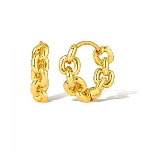 Brass Huggie Hoop Earring, plated, for woman, gold 