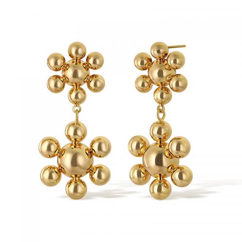 Brass Stud Earring, plated, for woman, gold 