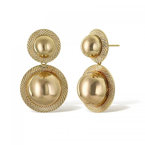 Brass Drop Earring, plated, for woman, gold 
