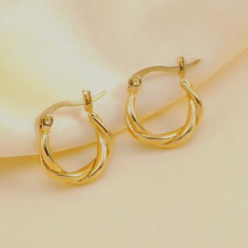 Edelstahl Hoop Ohrringe, 304 Edelstahl, plattiert, für Frau, keine, verkauft von Paar