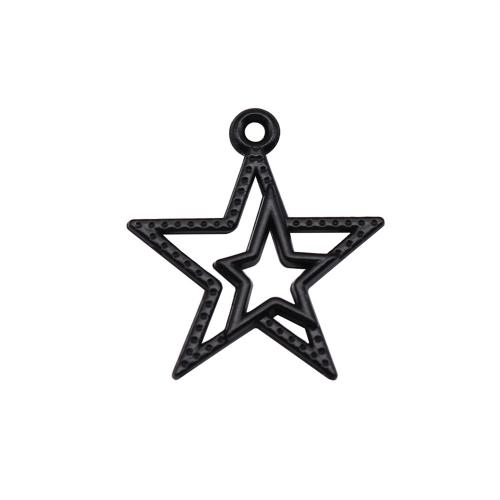 Zinc Alloy Star Pendant, plated, fashion jewelry & DIY & hollow, black 