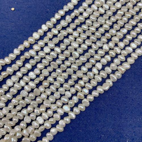Barock kultivierten Süßwassersee Perlen, Natürliche kultivierte Süßwasserperlen, DIY, weiß, 3-4mm, Länge:ca. 37 cm, verkauft von Strang