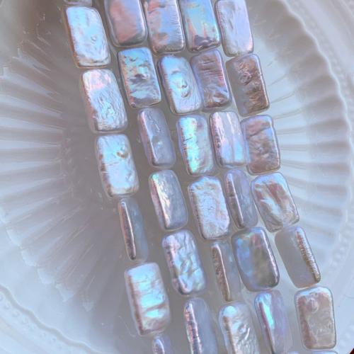 Naturales agua dulce perlas sueltas, Perlas cultivadas de agua dulce, Rectángular, Bricolaje, Blanco, 9-10mm, longitud:aproximado 38 cm, Vendido por Sarta