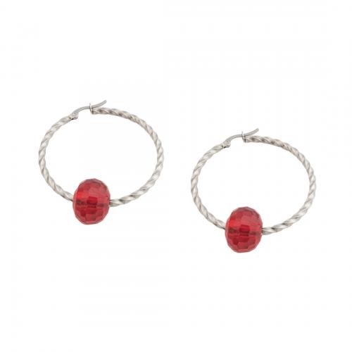 Stainless Steel Leverback Earring, 304 Stainless Steel, with Glass Beads, fashion jewelry & for woman, original color 