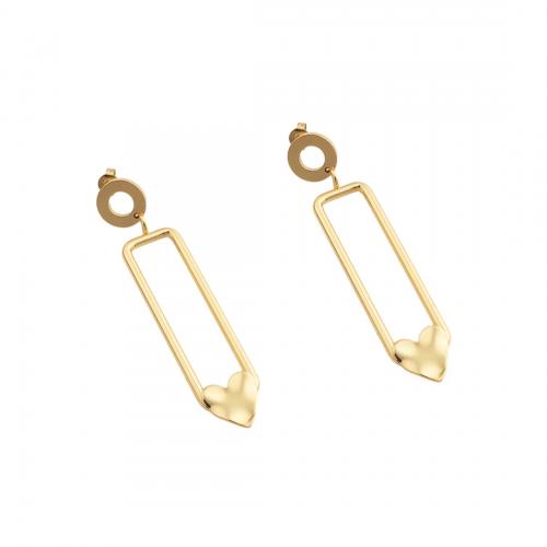 Stainless Steel Drop Earring, 304 Stainless Steel, fashion jewelry & for woman, golden 